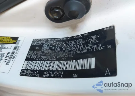 2006 Toyota Sienna Le из США, поврежденный, VIN 5TDZA23C46S387602